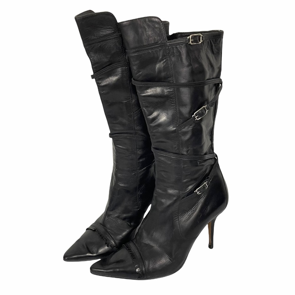 Leather boots size 6 made in italy